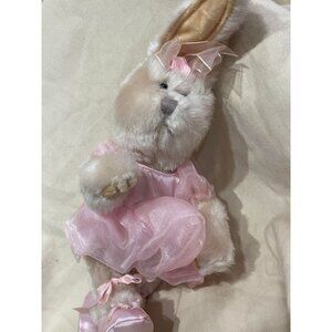 Bunny Rabbit Plush Beige With Pink Ballet tutu Dress & Shoes